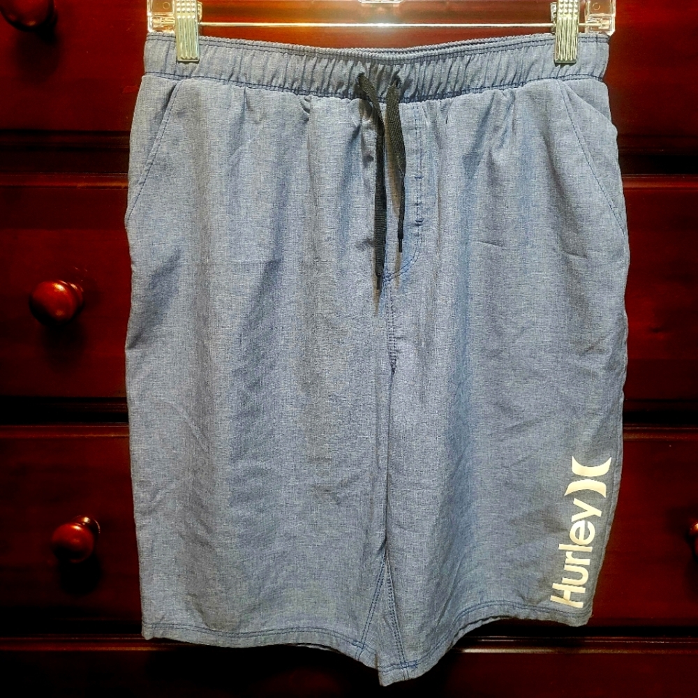 NWOT Boy's Hurley 4 Way Stretch Hybrid Drawstring Shorts Navy XL 18-20